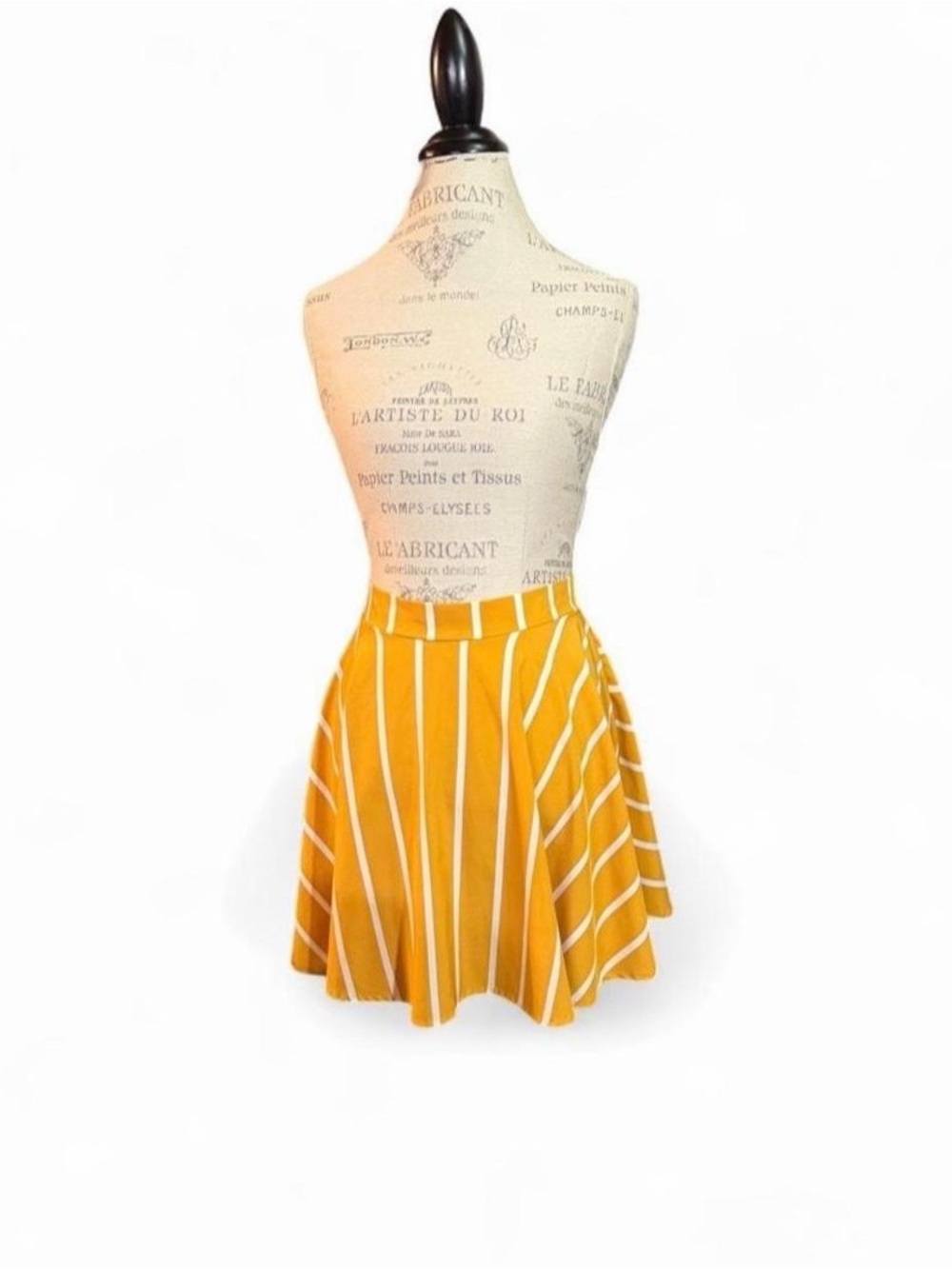 Yellow and White Striped A-Line Skirt Sz XL (Could also be worn as a top)